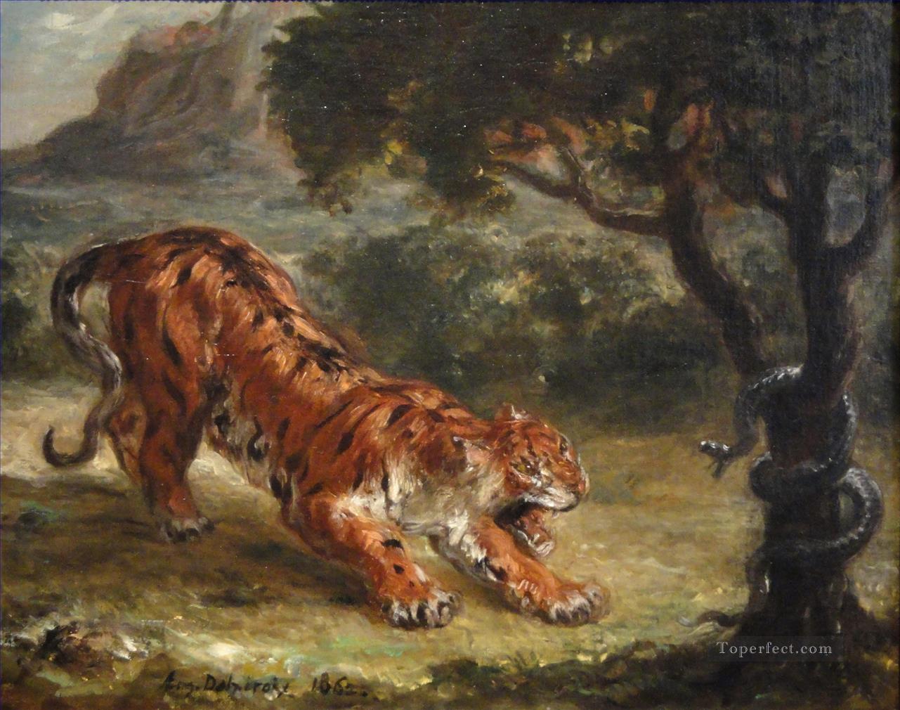 Tiger and Snake by Eugene Oil Paintings